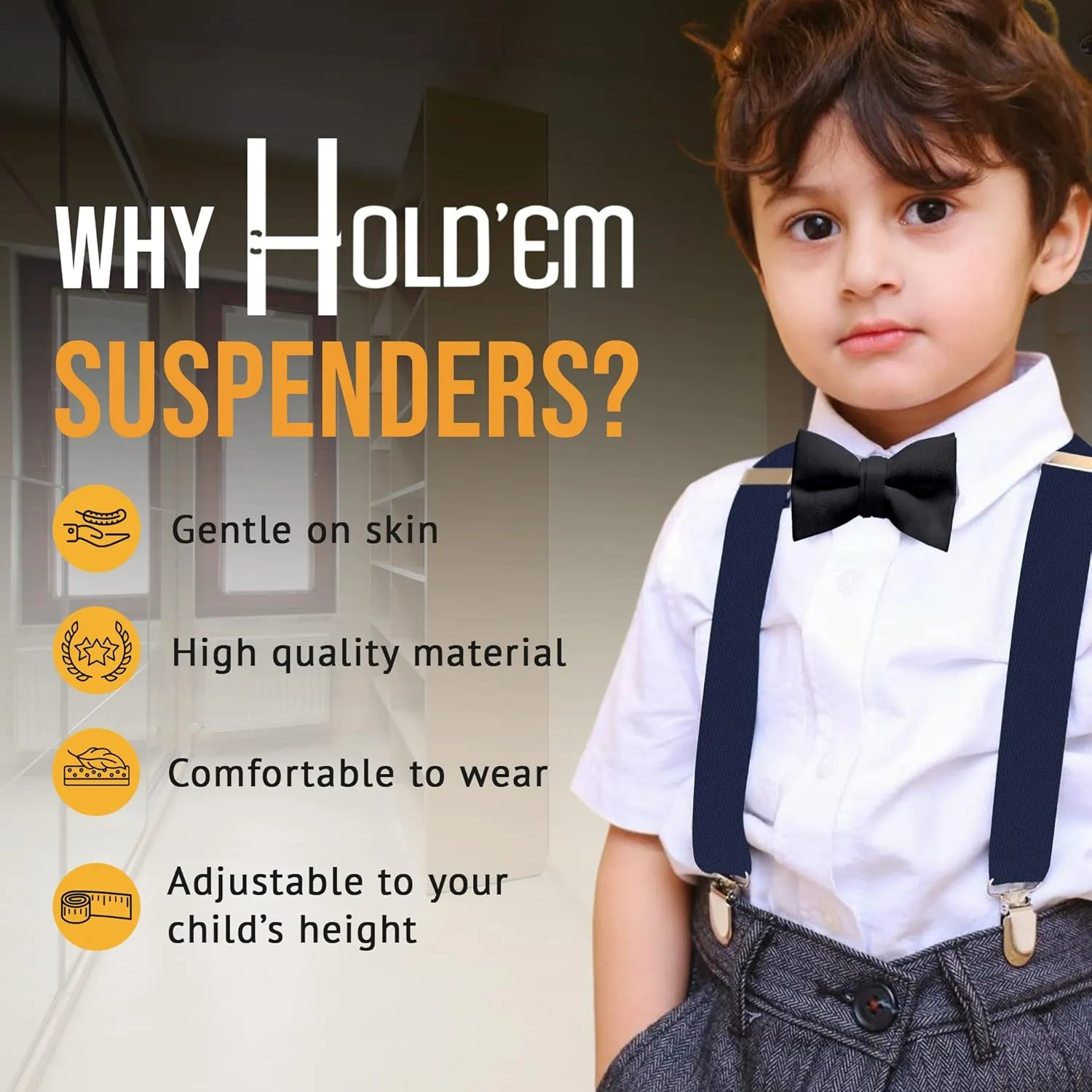 Kids and Baby Elastic Adjustable Solid Color Suspenders (Available in 3 sizes and 27 colors)