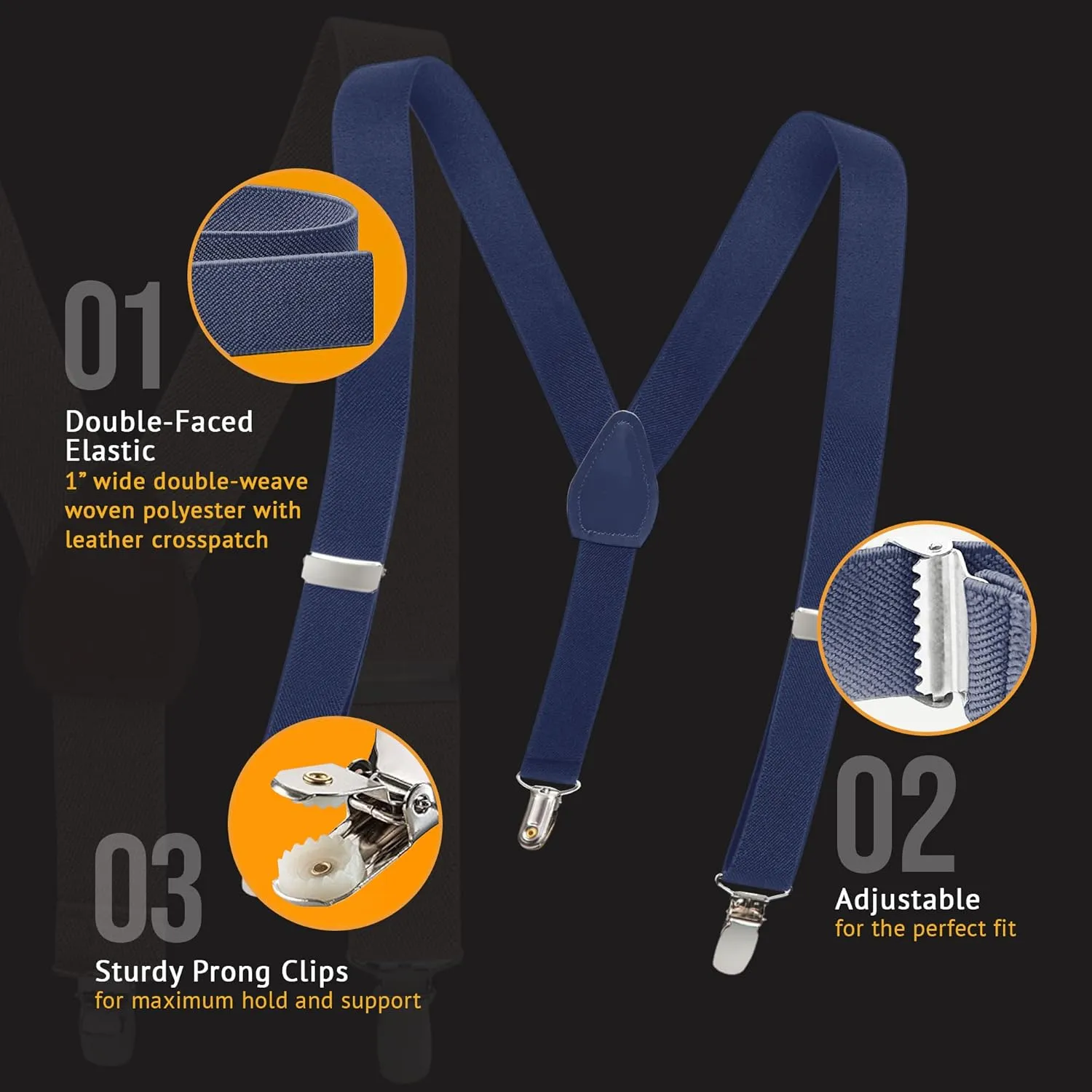 Kids and Baby Elastic Adjustable Solid Color Suspenders (Available in 3 sizes and 27 colors)