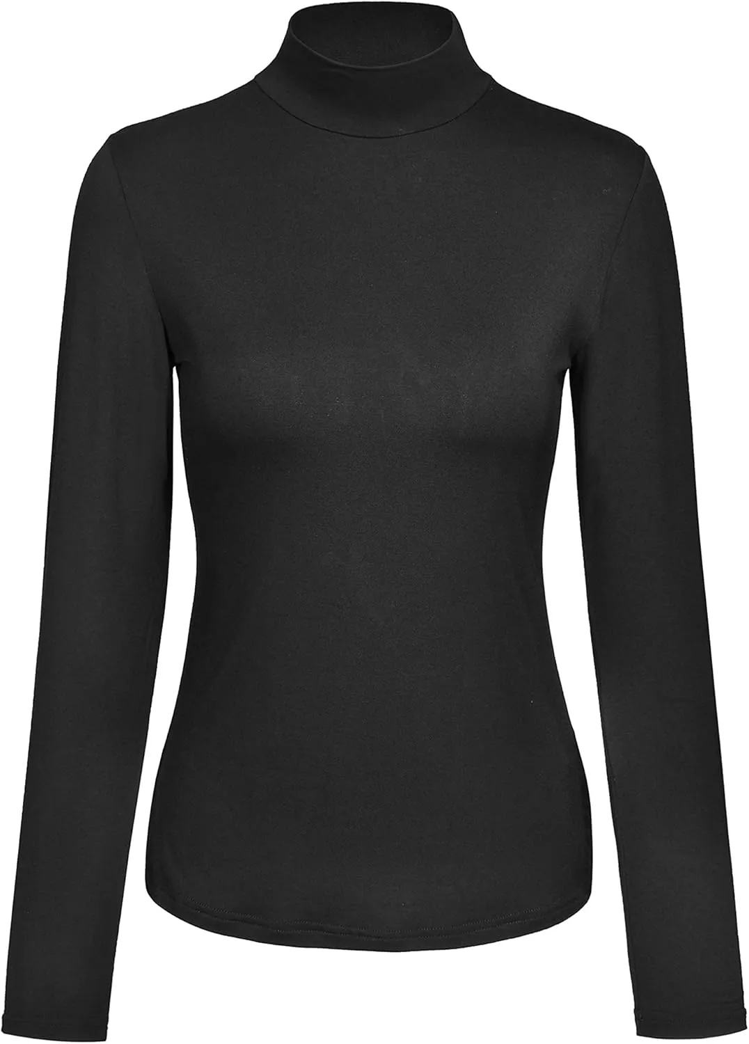 Kindcall Womens Slim Fitted Mock Turtleneck Tops Long Sleeve Lightweight Base Layer Shirts