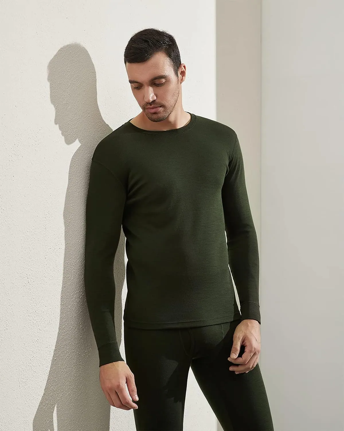 LAPASA Men 100% Merino Wool Shirt Base Layer Lightweight Midweight Thermal Top Long Sleeve Hunting Undershirt Warm Long John