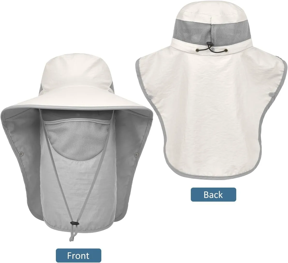 LCZTN UPF 50  Sun Protection Cap Wide Brim Fishing Hat with Face & Neck Flap