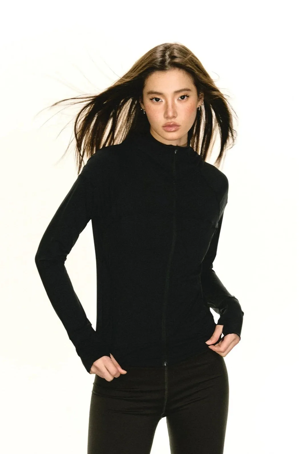 Lightweight Sun Sleeve Hooded Zip Jacket