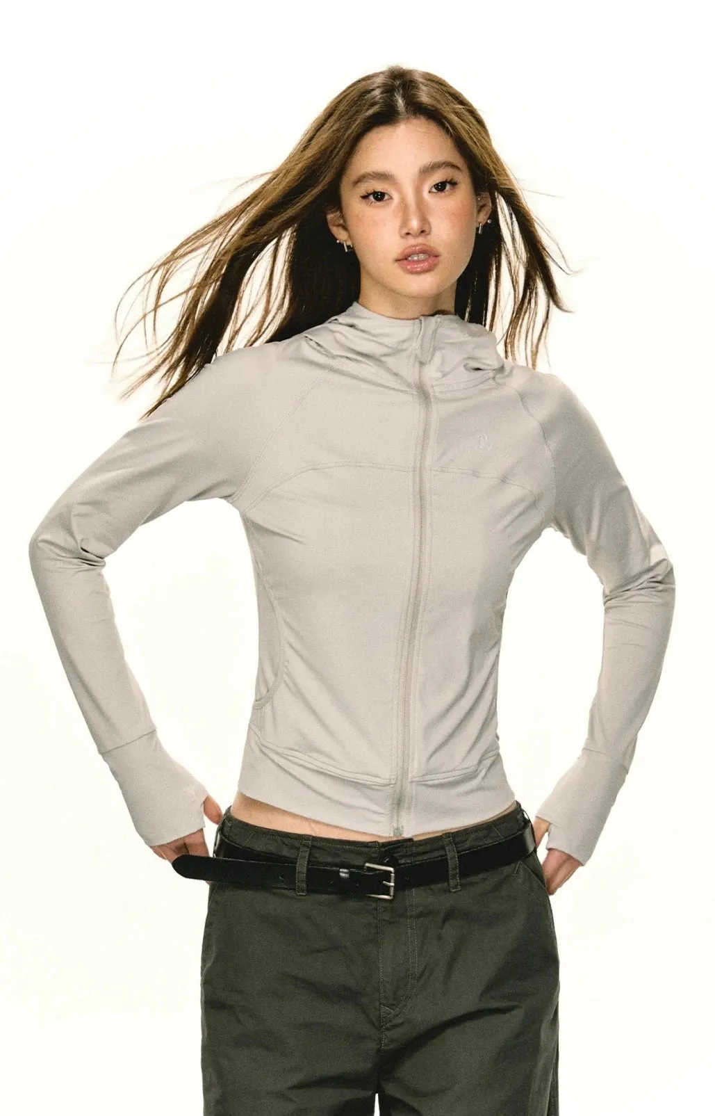 Lightweight Sun Sleeve Hooded Zip Jacket