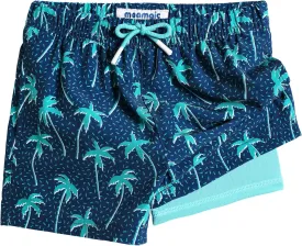 maamgic Boys Swim Trunks with Compression Liner Toddler Stretch Swim Shorts