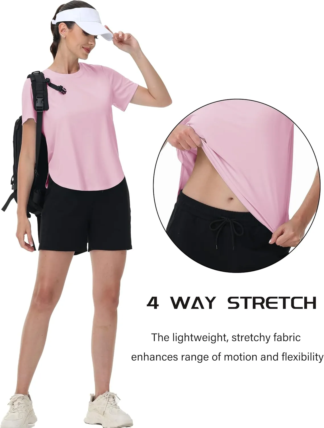 MAGCOMSEN Short Sleeve Workout Tops for Women UPF 50  Sun Protection Quick Dry Wicking T Shirt Yoga Athletic Running Gym