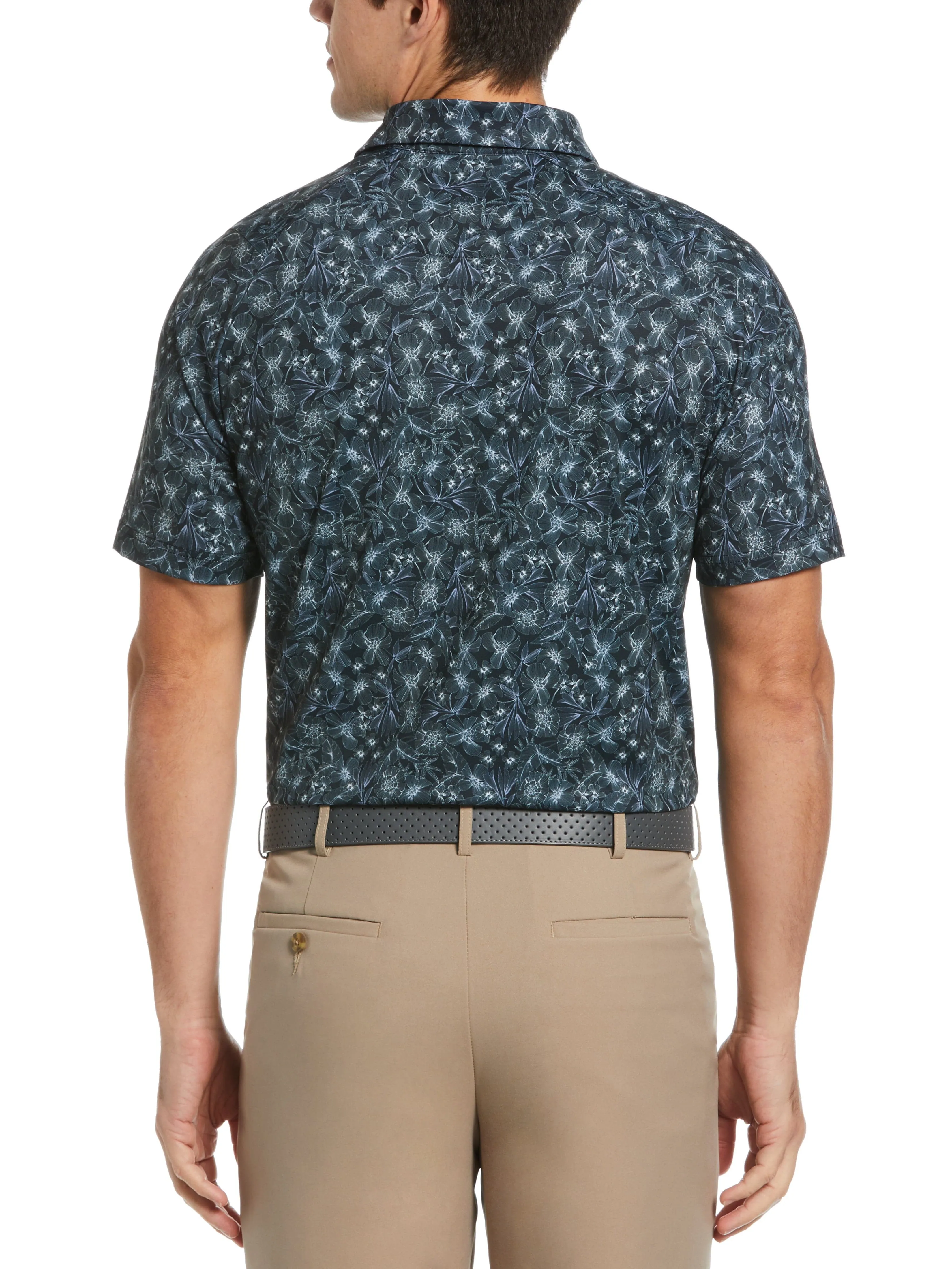 Mens Full Floral Print Polo