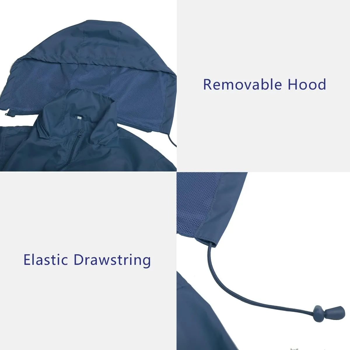 Mens Lightweight Windbreaker Jacket Waterproof Rain Jacket with Hood Soft Shell Jacket