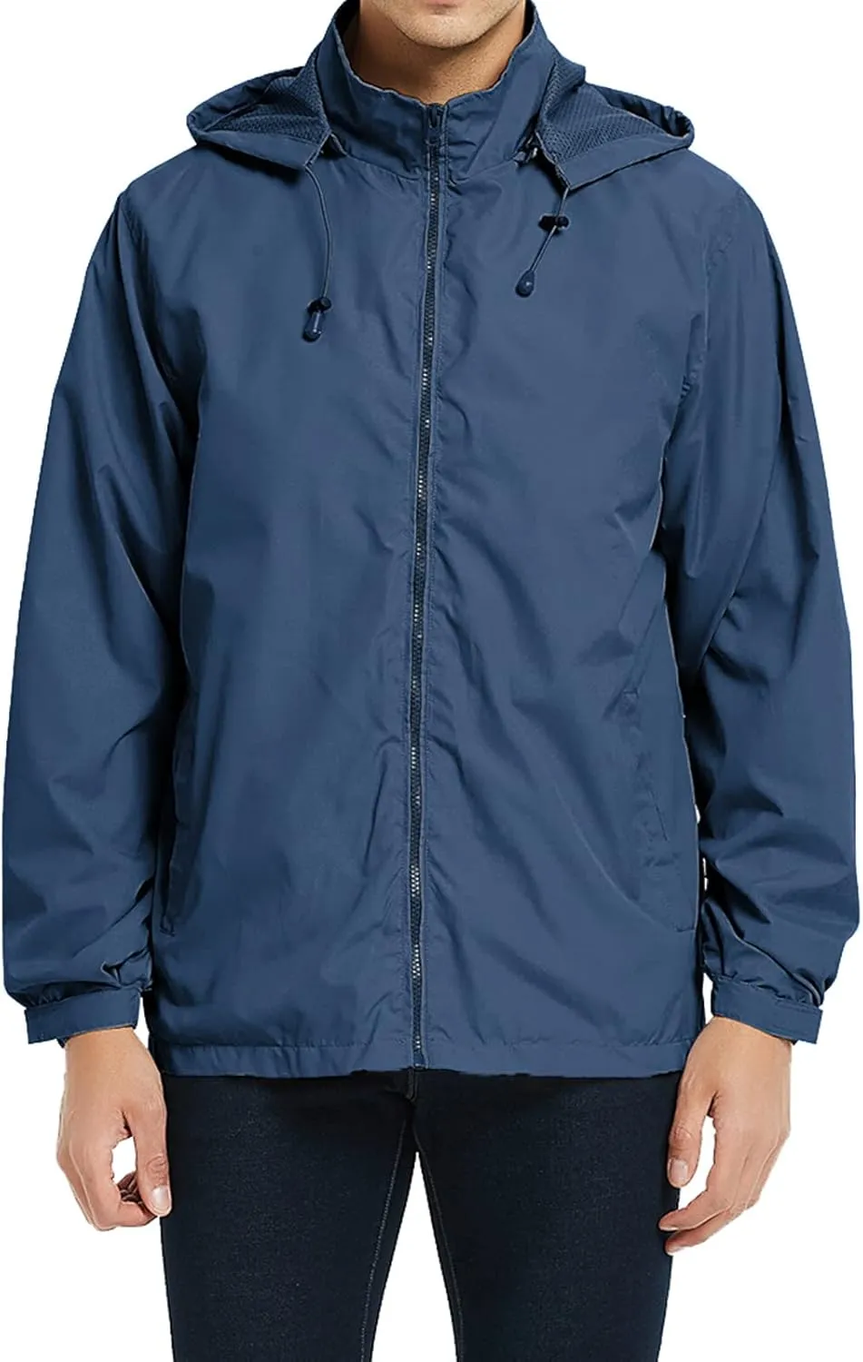 Mens Lightweight Windbreaker Jacket Waterproof Rain Jacket with Hood Soft Shell Jacket