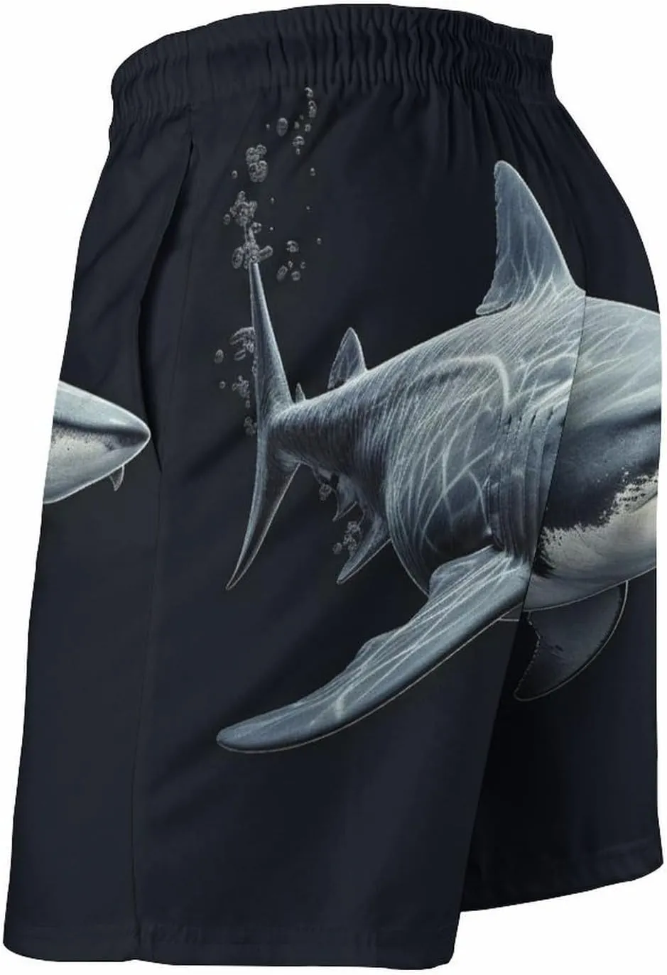 Men's Sharks Swim Trunks, Quick Dry Beach Board Shorts with Mesh Lining and Pockets