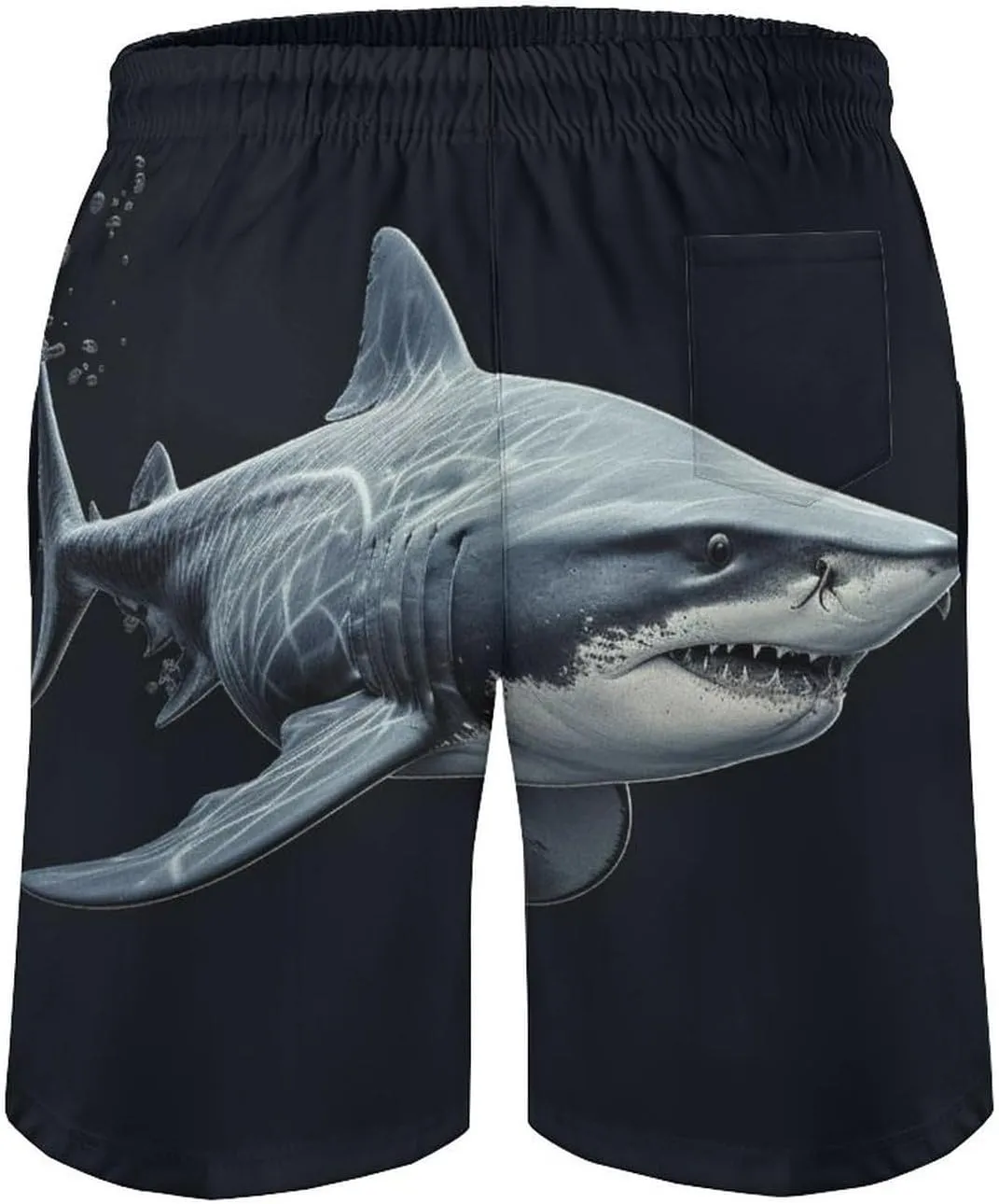 Men's Sharks Swim Trunks, Quick Dry Beach Board Shorts with Mesh Lining and Pockets