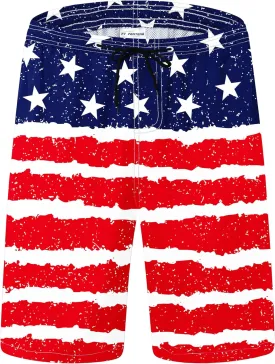 Mens Swim Trunks Quick Dry Board Shorts with Mesh Lining, Breathable Fit Hawaii Beach Shorts Swimwear Bathing Suits
