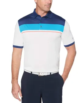 Mens Ventilated Textured Block Polo
