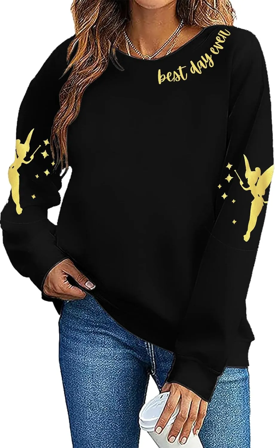 MYHALF Magical Shirt for Women Magic Kingdom Sweatshirt Best Day Long Sleeve Shirts Family Vacation Pullover Tops