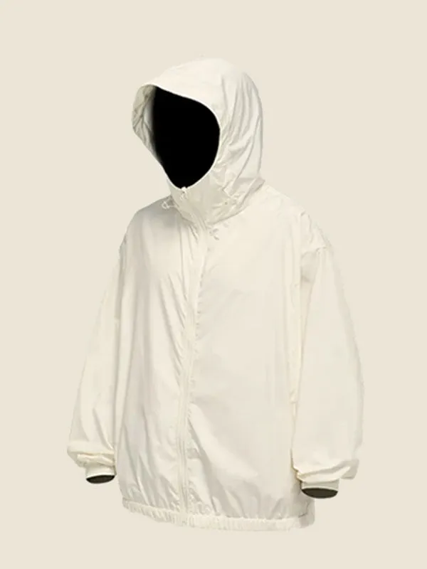 Packable Lightweight UV Protection Jacket in Cream Color