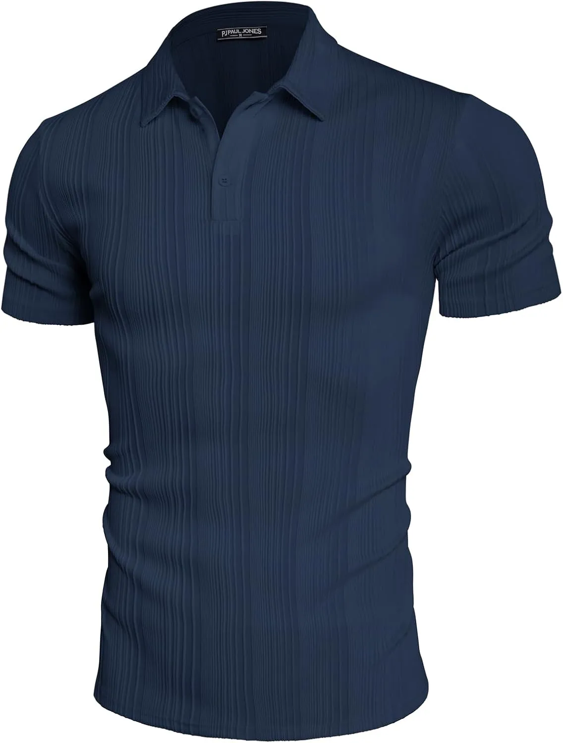 PJ PAUL JONES Mens Textured Knit Polo Shirts Regular Fit Stretchy Golf Shirts