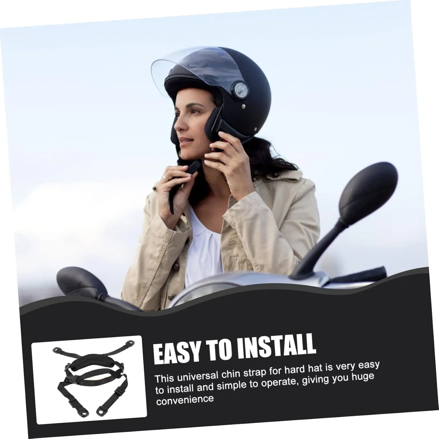 POPETPOP Helmet Strap Plaid Beads Helmet Chin Strap Sling Head Straps Football Chin Strap Bike Poncho Chin Strap