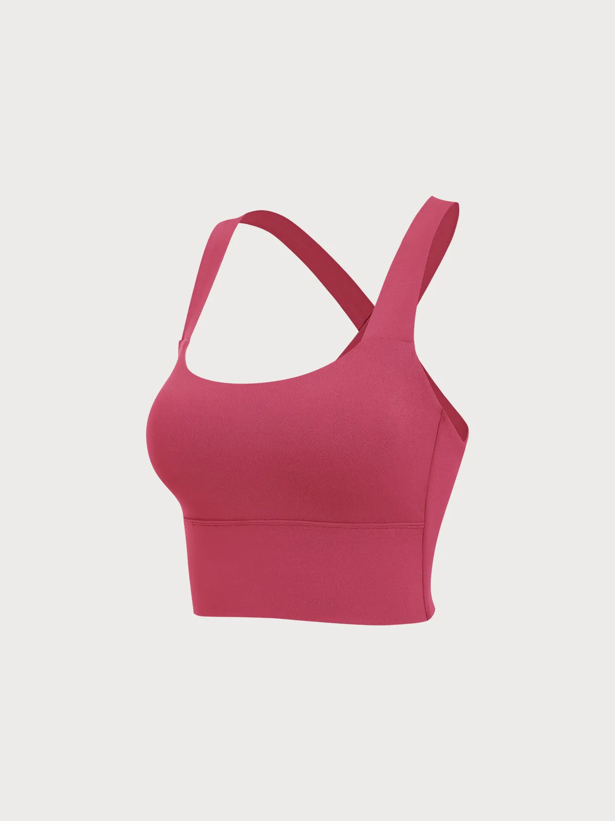 Rose Red Twist X-Cross Sports Bra - Light Support
