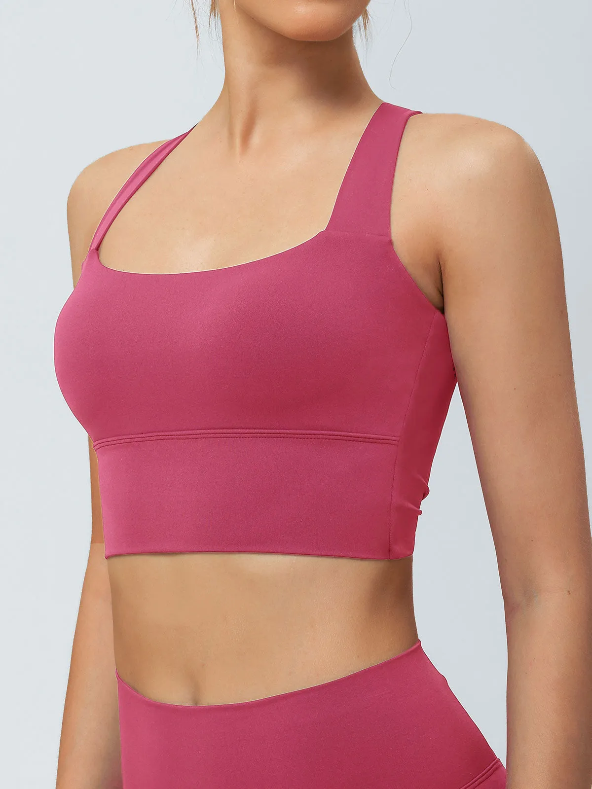 Rose Red Twist X-Cross Sports Bra - Light Support