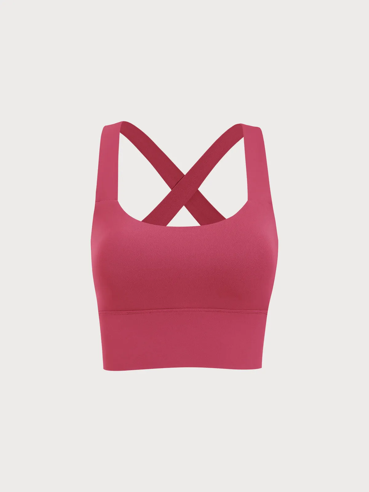 Rose Red Twist X-Cross Sports Bra - Light Support