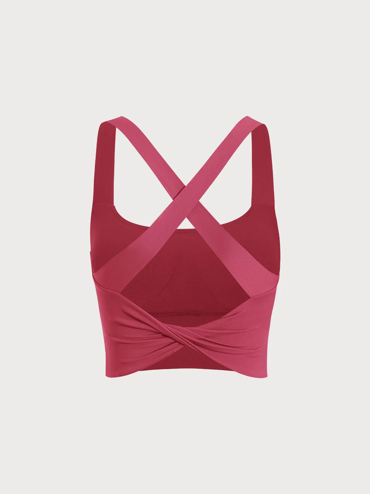 Rose Red Twist X-Cross Sports Bra - Light Support