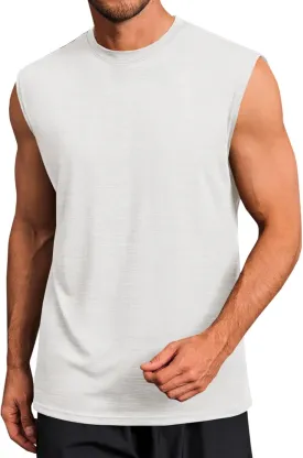 Runcati Mens Workout Tank Tops Sleeveless Muscle Cut Off Shirt Athletic Gym T Shirts