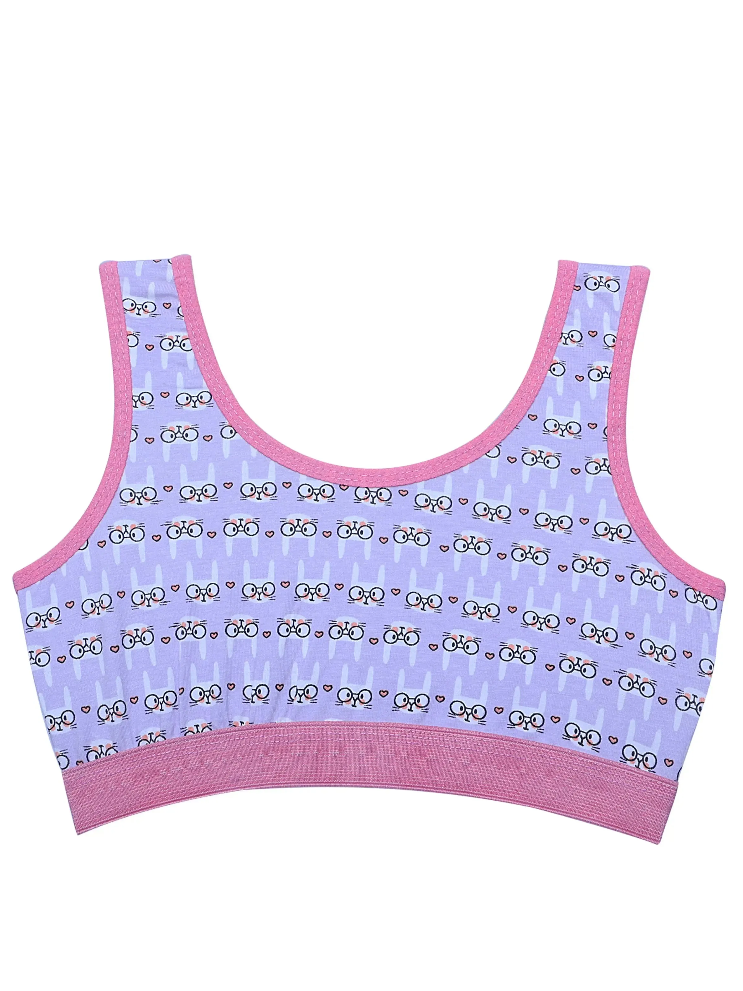 Single-layer Broad Strap Cotton Workout Bra | Non-Padded Beginner Bra | Printed & Solid Bra
