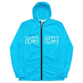 Sixty Eight 93 Logo White & Aqua Blue Windbreaker