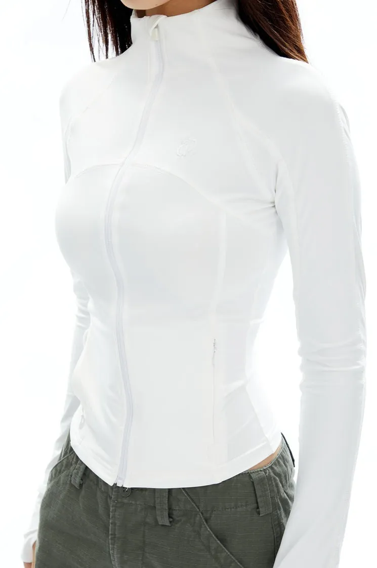 Skinny High Collar Zip-Up Running Jacket