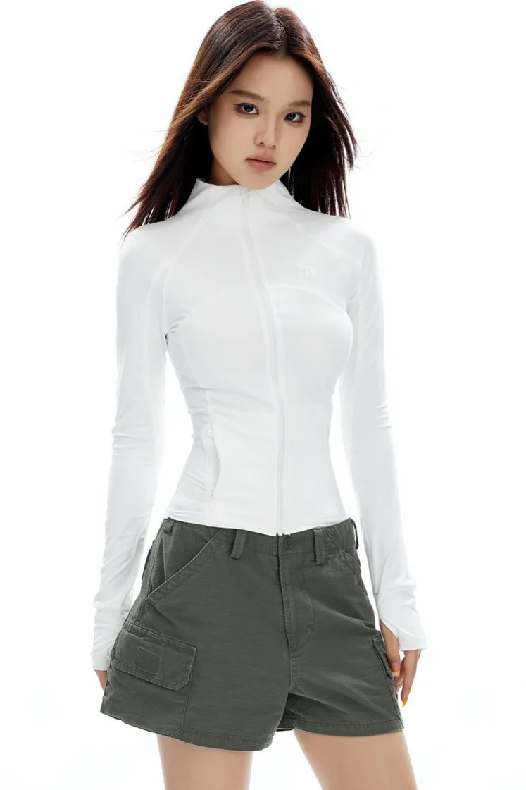 Skinny High Collar Zip-Up Running Jacket