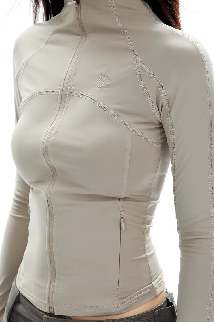 Skinny High Collar Zip-Up Running Jacket