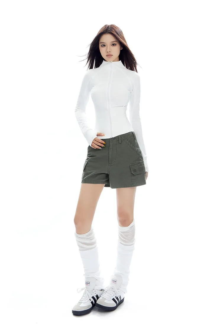 Skinny High Collar Zip-Up Running Jacket