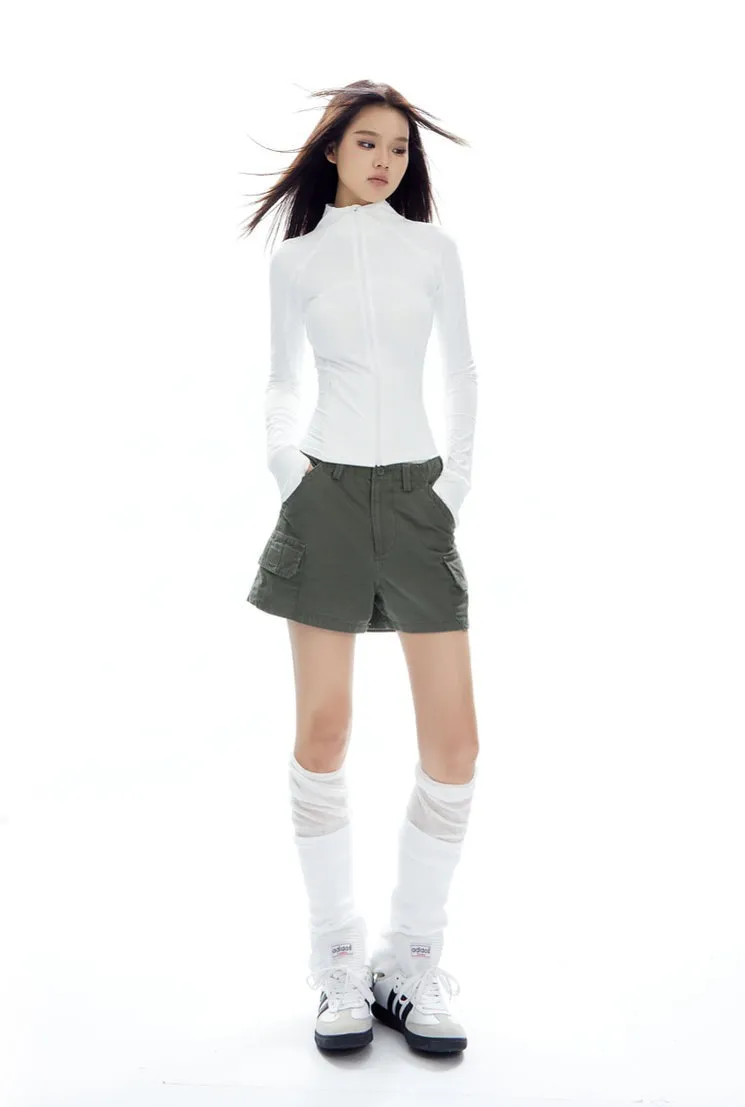 Skinny High Collar Zip-Up Running Jacket