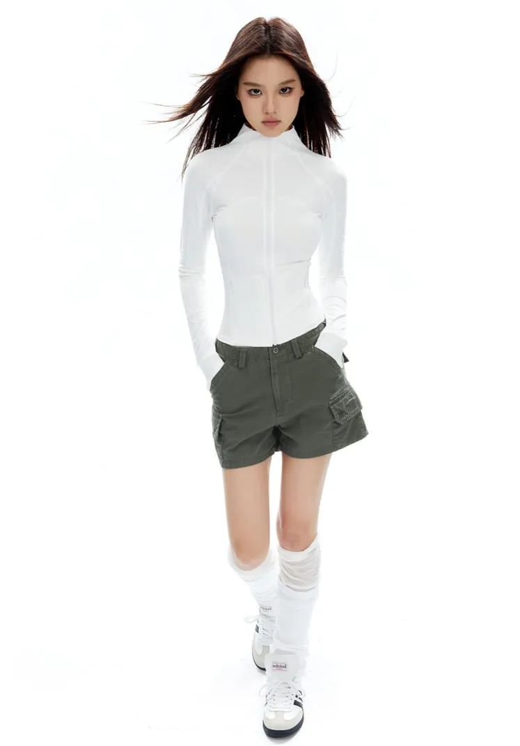 Skinny High Collar Zip-Up Running Jacket