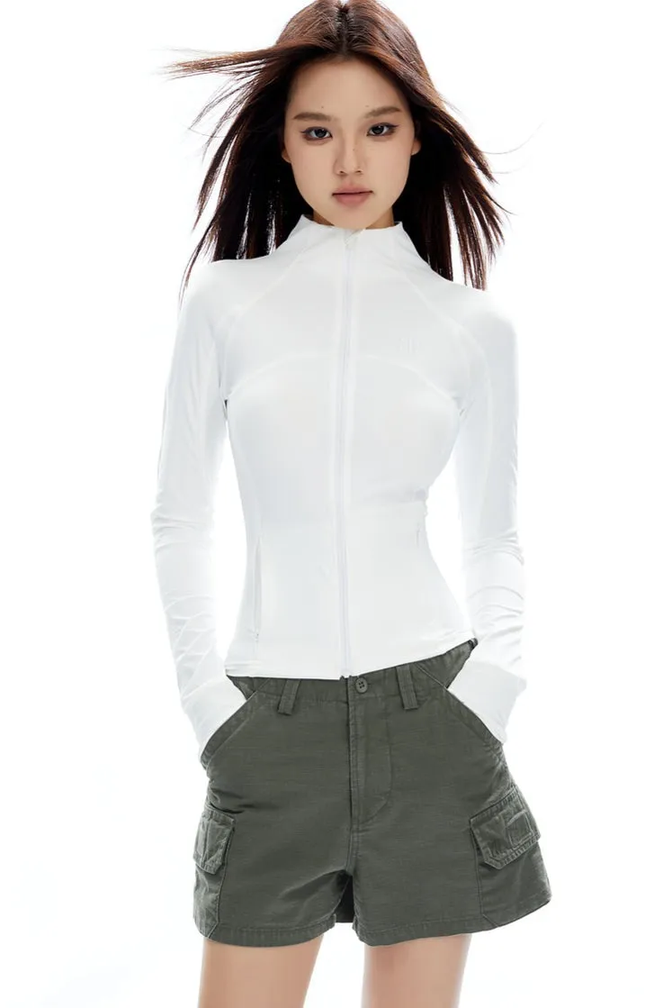 Skinny High Collar Zip-Up Running Jacket