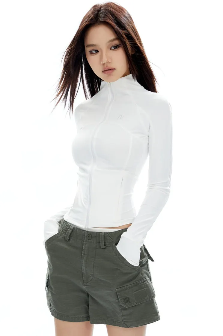 Skinny High Collar Zip-Up Running Jacket