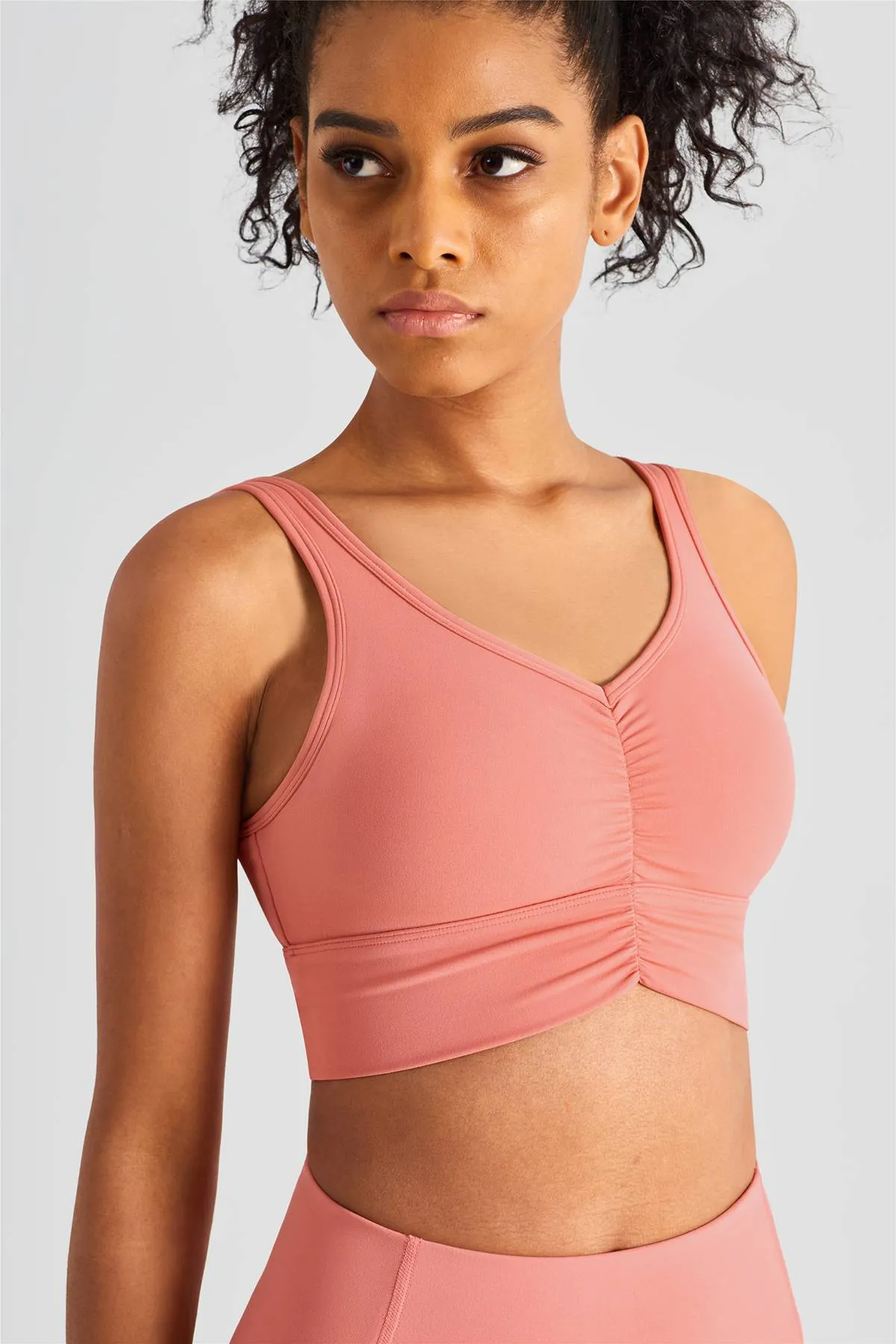 Sleek Ruched Longline Sports Bra