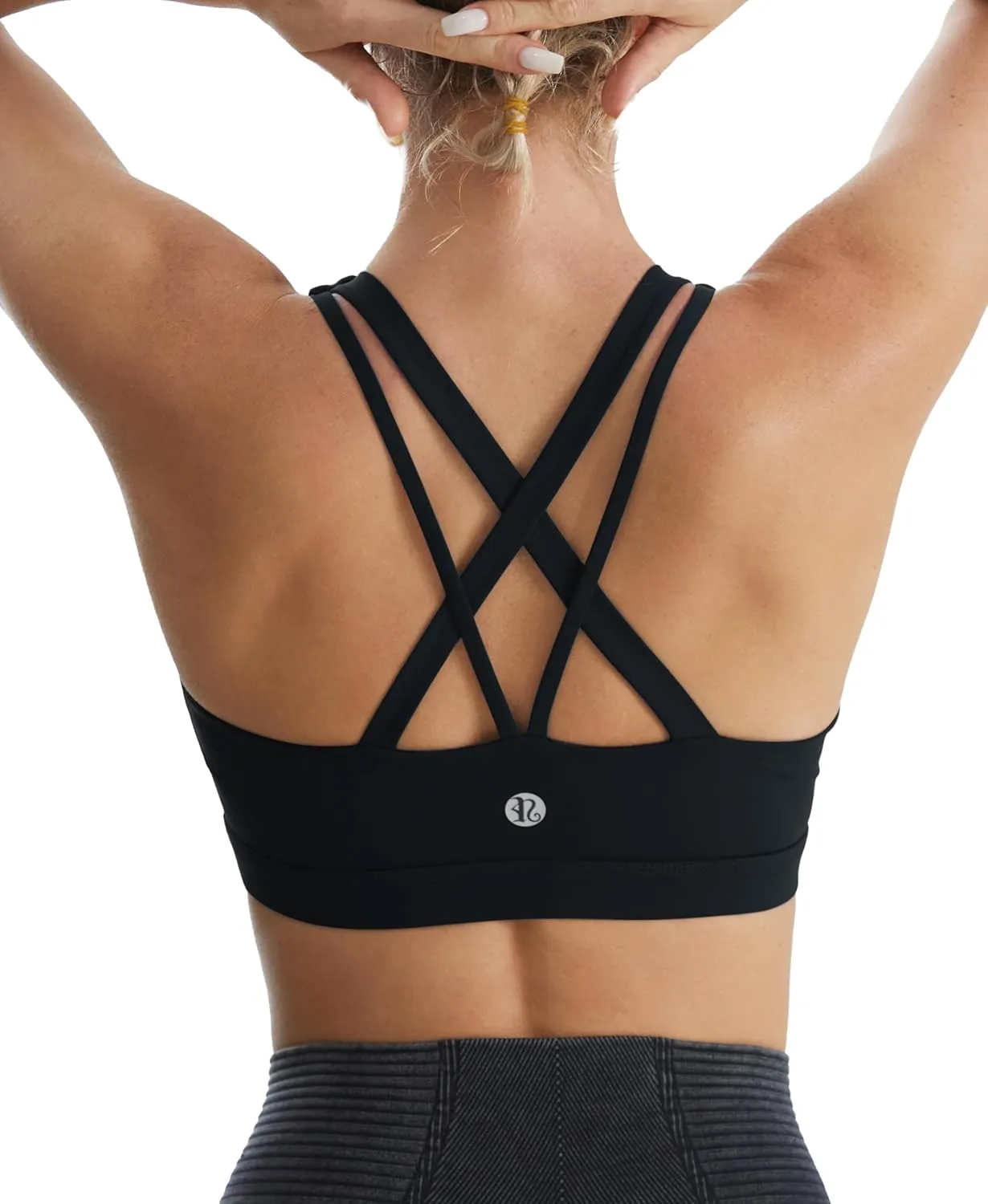 Strappy Sexy Crisscross Back Light Support Yoga Bra with Removable Cups