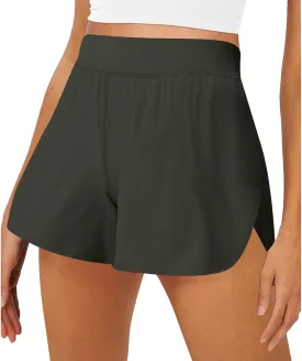 Summer Shorts for Women Trendy with Pockets High Waisted Tummy Control Athletic Shorts Spandex Compression Short Pants