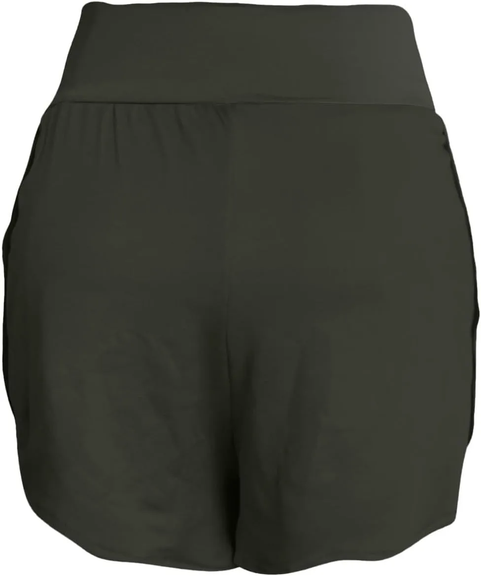 Summer Shorts for Women Trendy with Pockets High Waisted Tummy Control Athletic Shorts Spandex Compression Short Pants