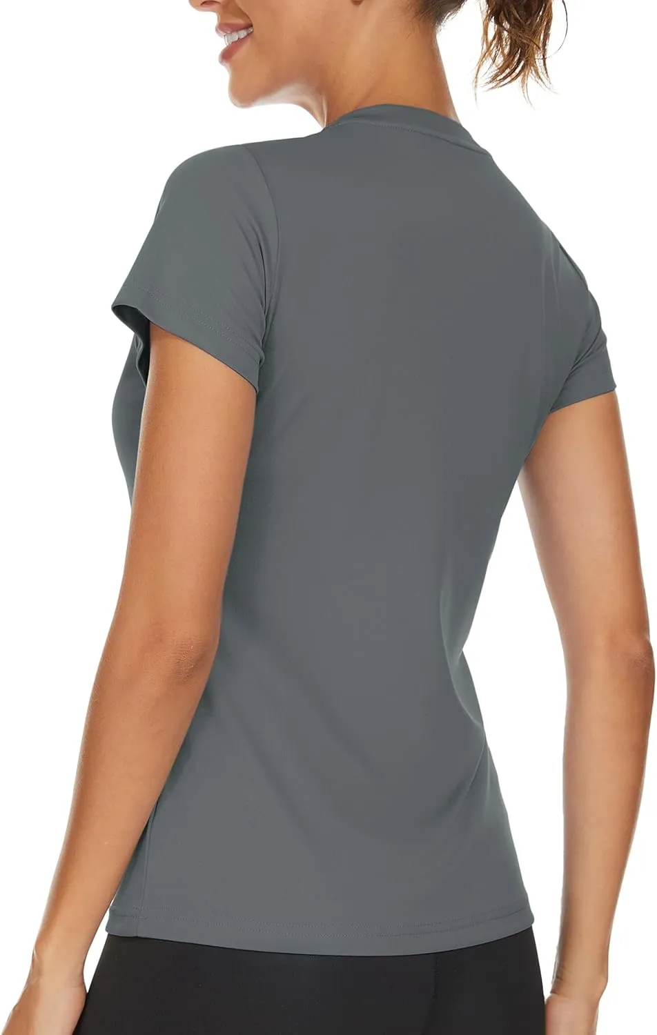 TACVASEN Workout Tops for Women UPF 50  Sun Protection V-Neck T Shirts Short Sleeve Quick Dry Athletic Running Shirts