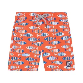 TOM & TEDDY - Boy's Shorts  (Orange Striped Fish)