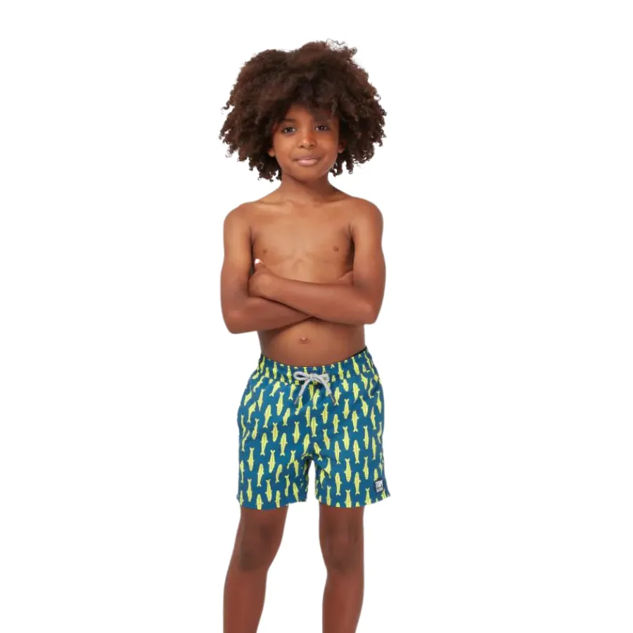 Tom & Teddy Sardines Boys Swim Shorts SARNY-J - Navy/ Yellow