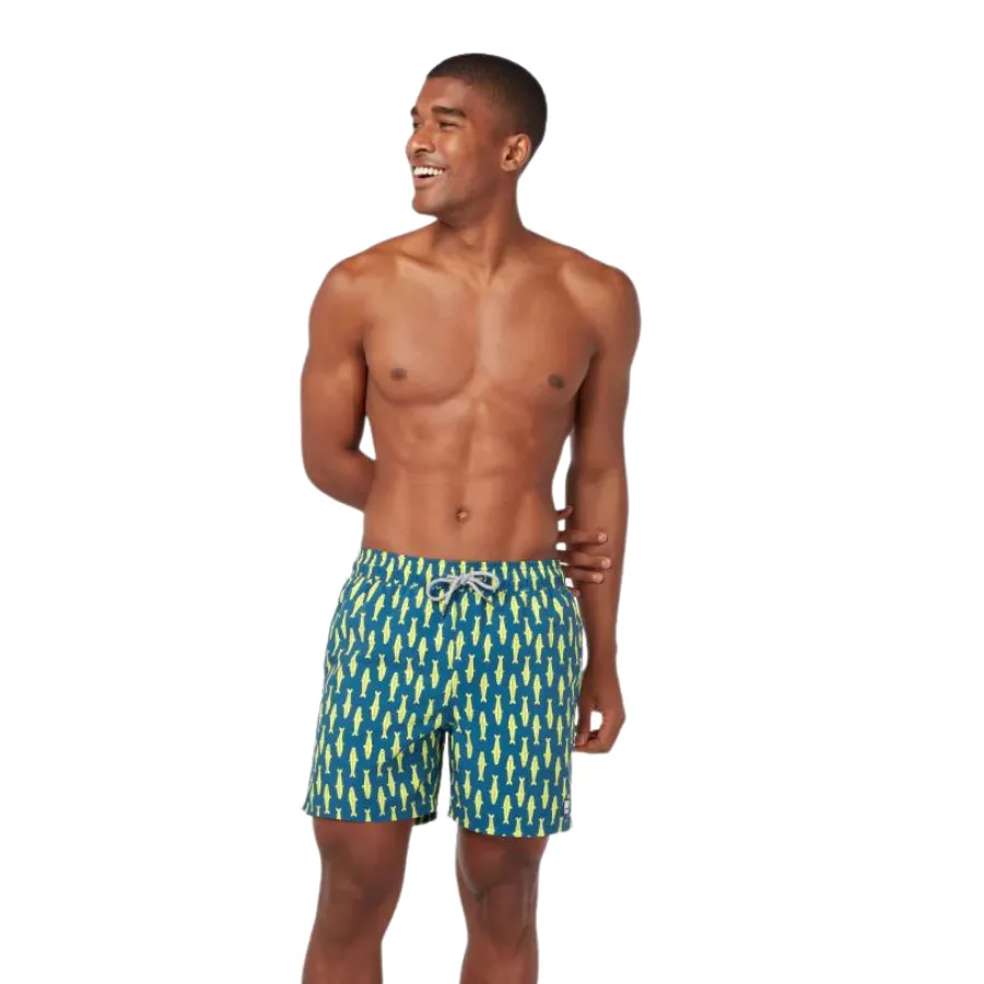 Tom & Teddy Sardines Mens Swim Shorts SARNY - Navy/ Yellow