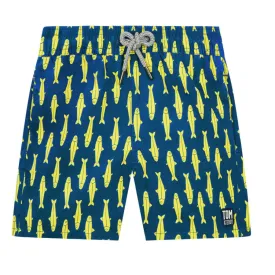 Tom & Teddy Sardines Mens Swim Shorts SARNY - Navy/ Yellow