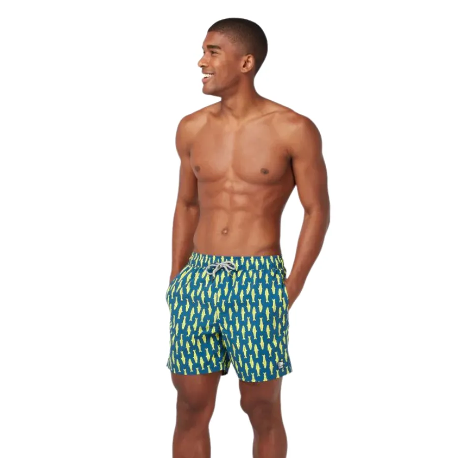 Tom & Teddy Sardines Mens Swim Shorts SARNY - Navy/ Yellow