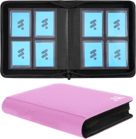 Toploader Binder, Holds 128 Top Loaders,4 Pocket Top Loader Binders for 3" x 4" Rigid Cards,Card Album Folder for Hard Plastic Top Loaders