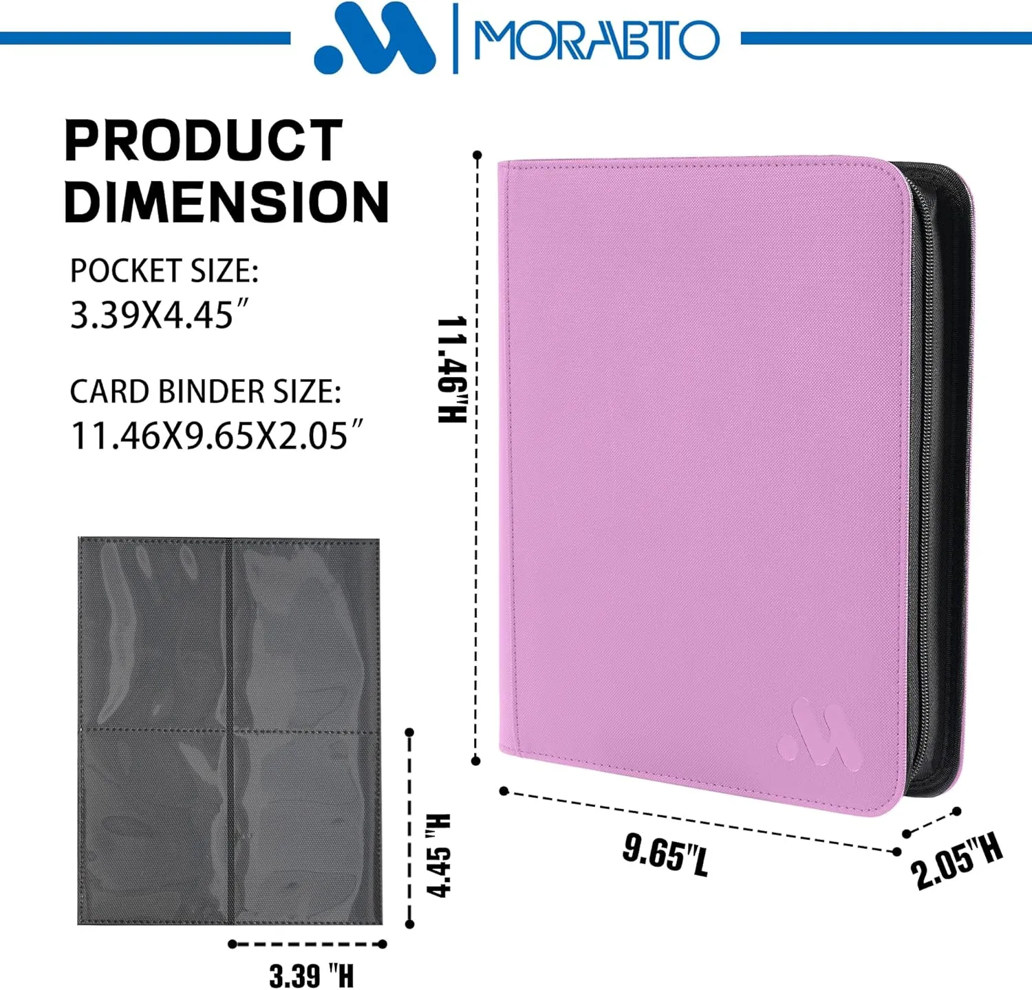 Toploader Binder, Holds 128 Top Loaders,4 Pocket Top Loader Binders for 3" x 4" Rigid Cards,Card Album Folder for Hard Plastic Top Loaders
