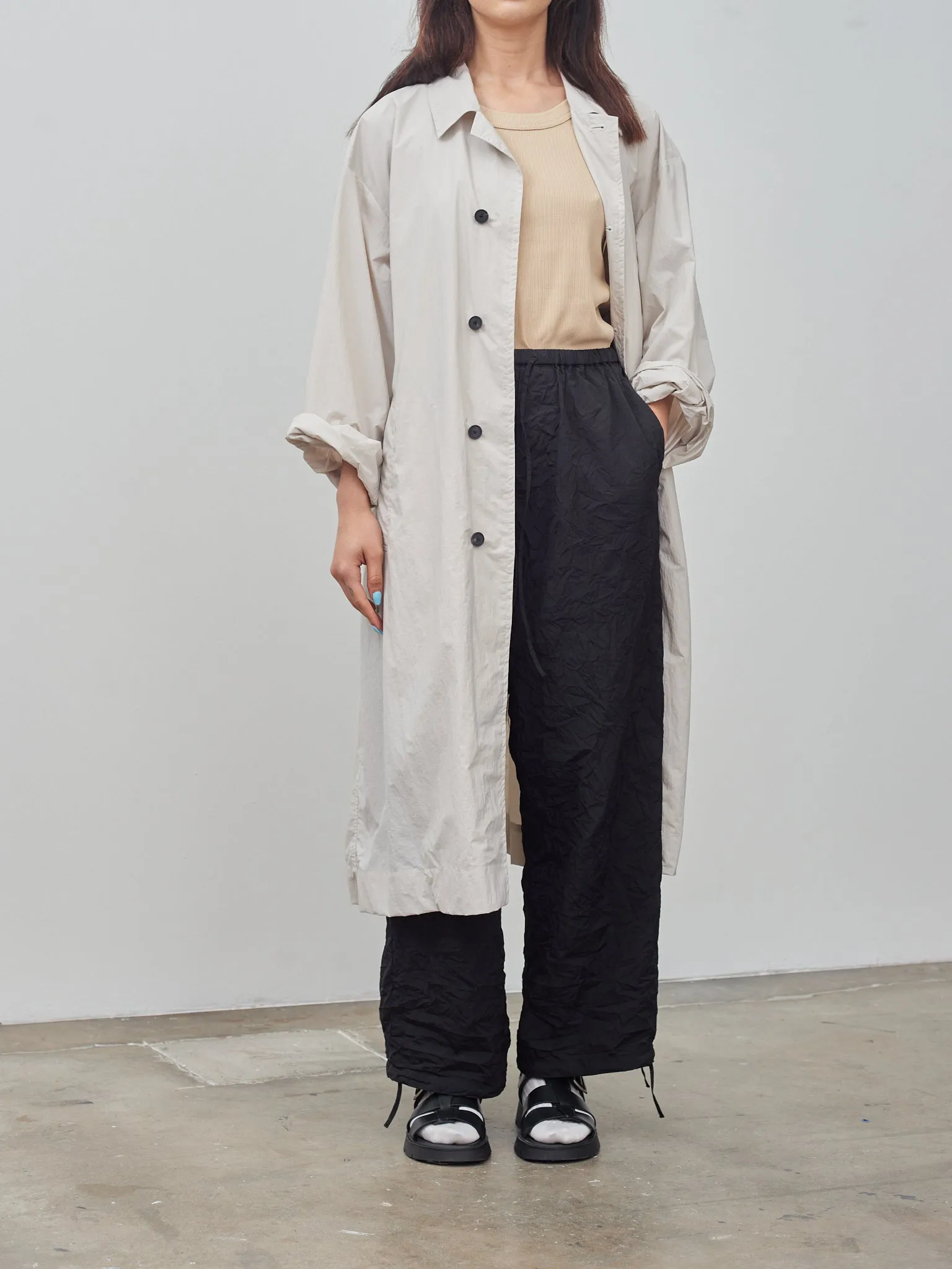 Travel Nylon Packable Coat - Warm White