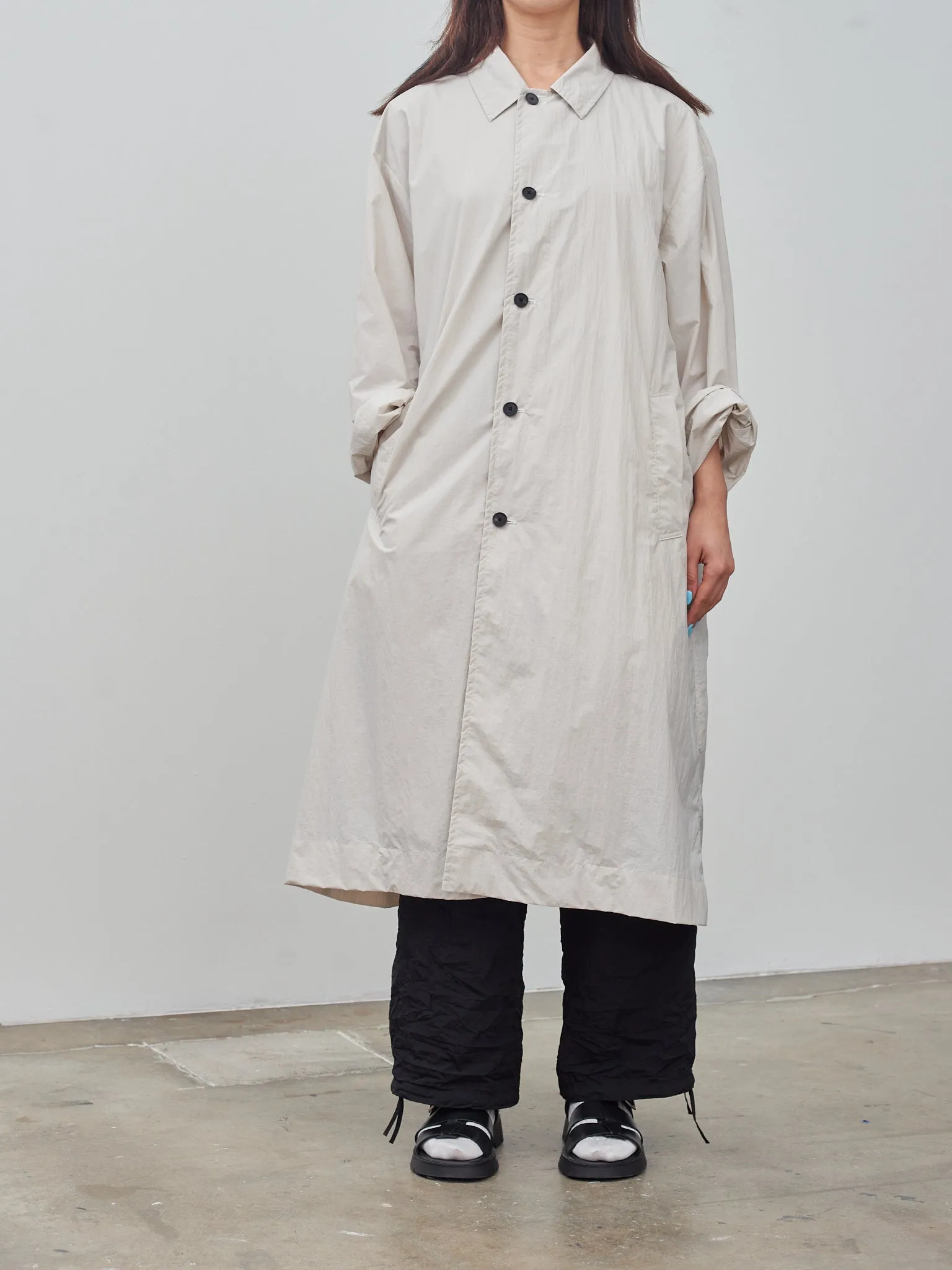 Travel Nylon Packable Coat - Warm White