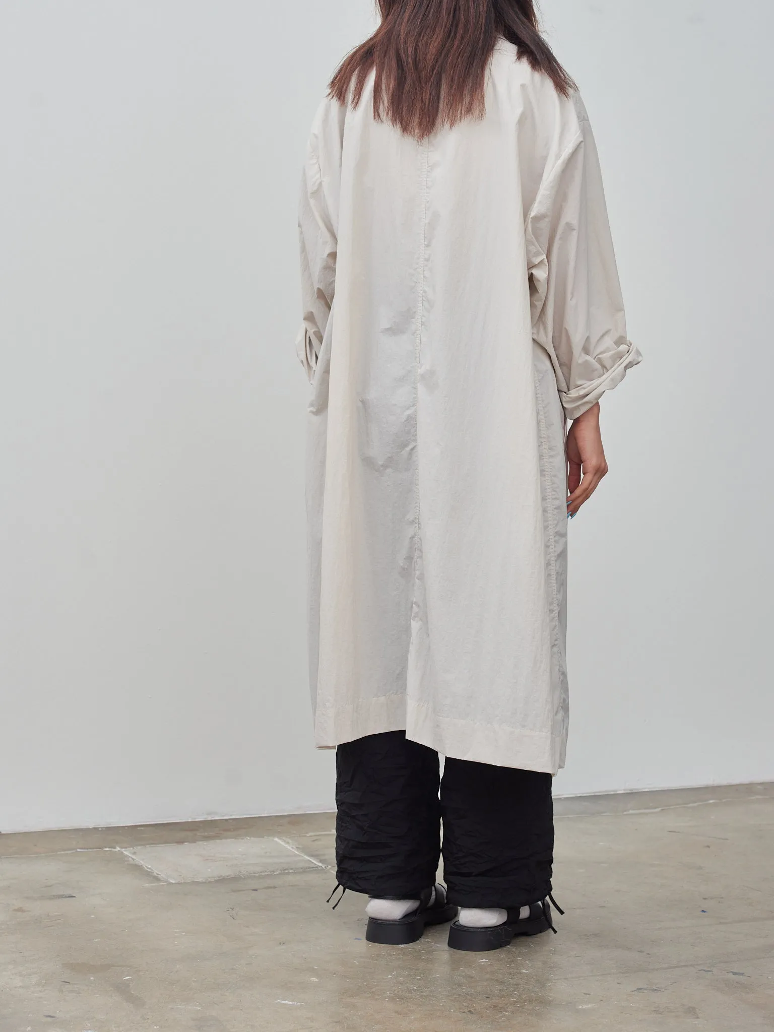 Travel Nylon Packable Coat - Warm White